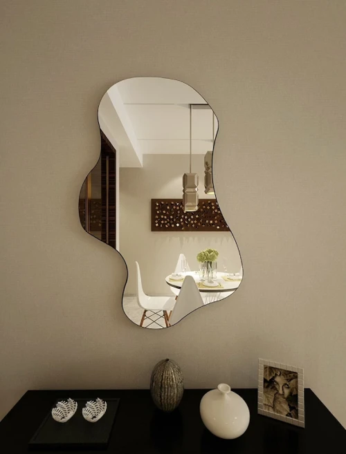 Modern Boho Aesthetic Wavy Wall Mirror DIY Boho Room Decor on a Budget