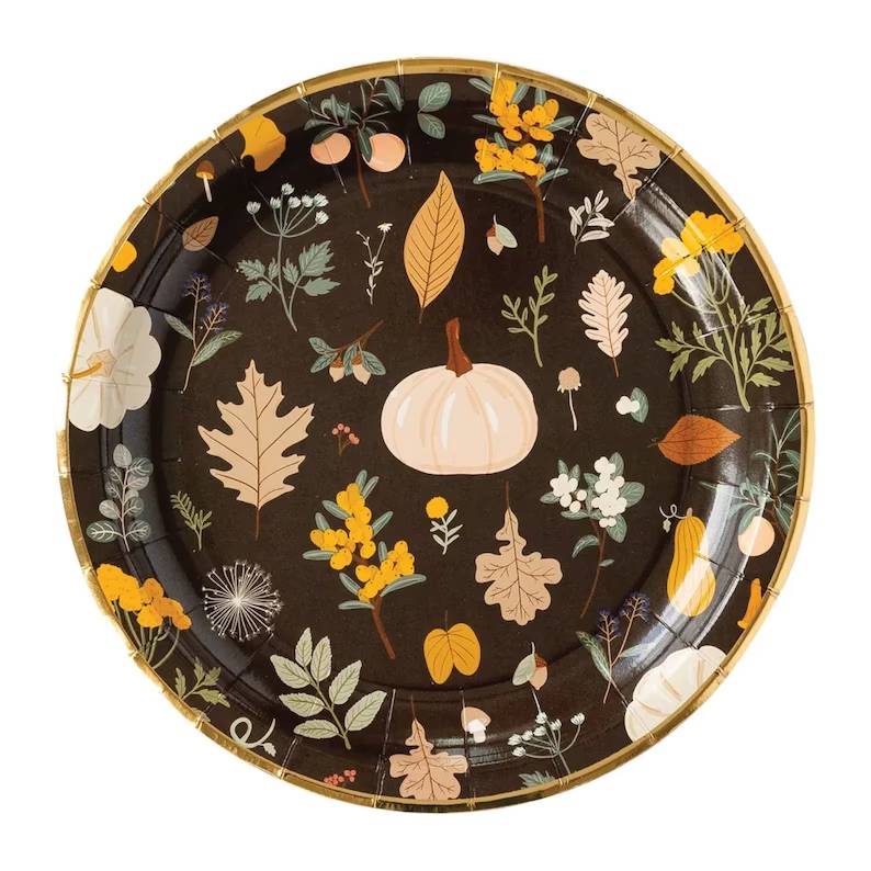 Nature Harvest Dessert Plates Thanksgiving Table Decor