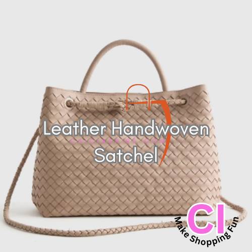 Quince Italian Leather Handwoven Satchel 