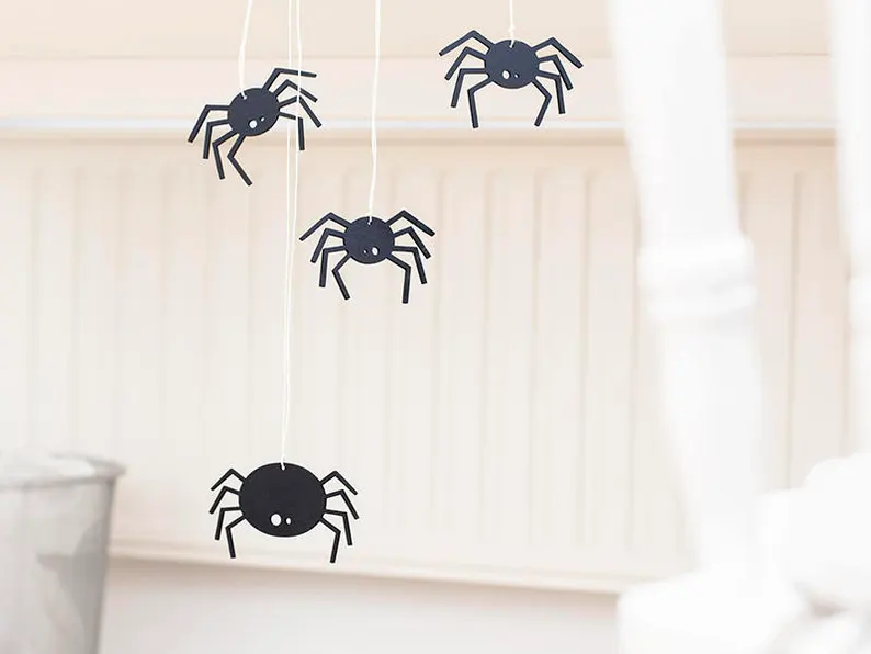 Spider ornament, Halloween decorations, wooden Halloween decor 