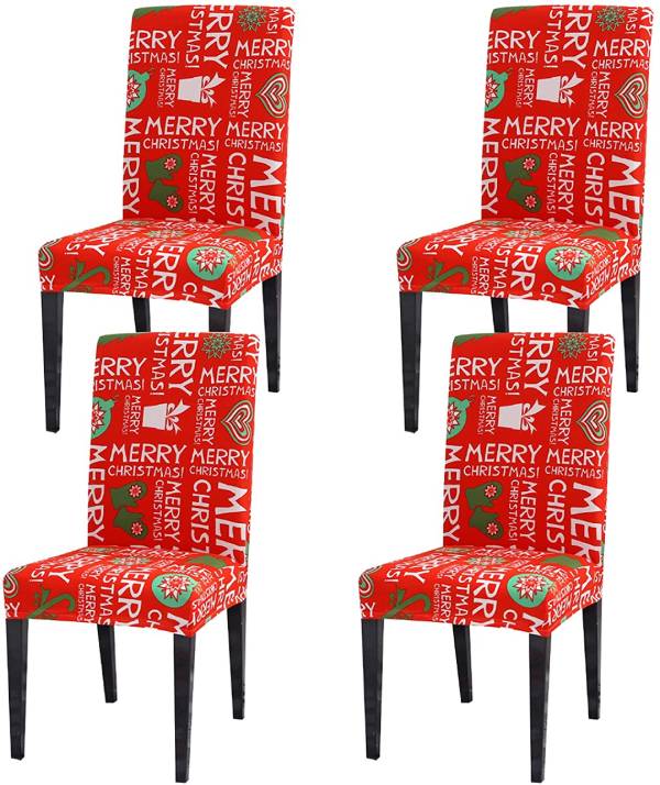 Stretch Removable Washable Dining Room Chair Protector Slipcovers Christmas Decoration