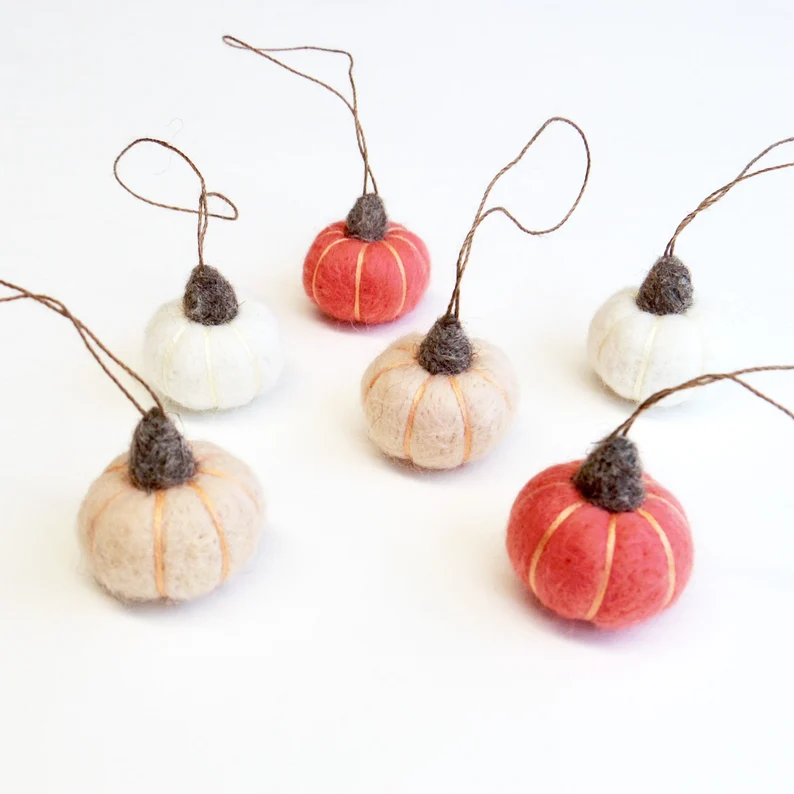 miniature pumpkin ornaments