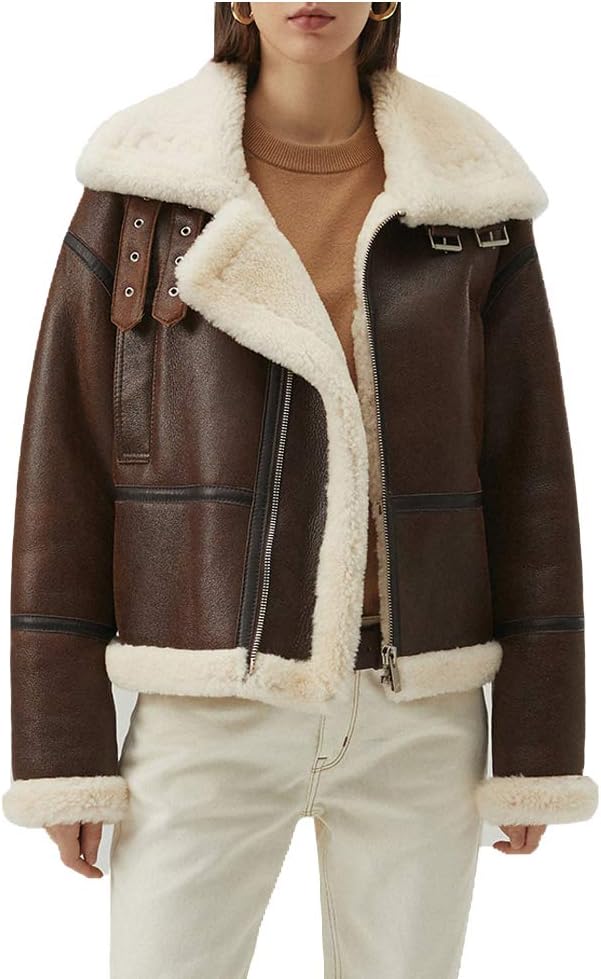 Brown Leather Jacket Winter