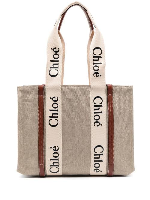 Chloé medium Woody logo tote bag