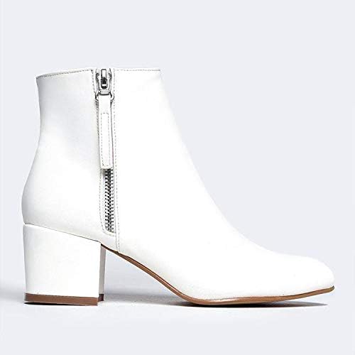 Closed Pointed Toe Low Block Heel Zip Up Boot