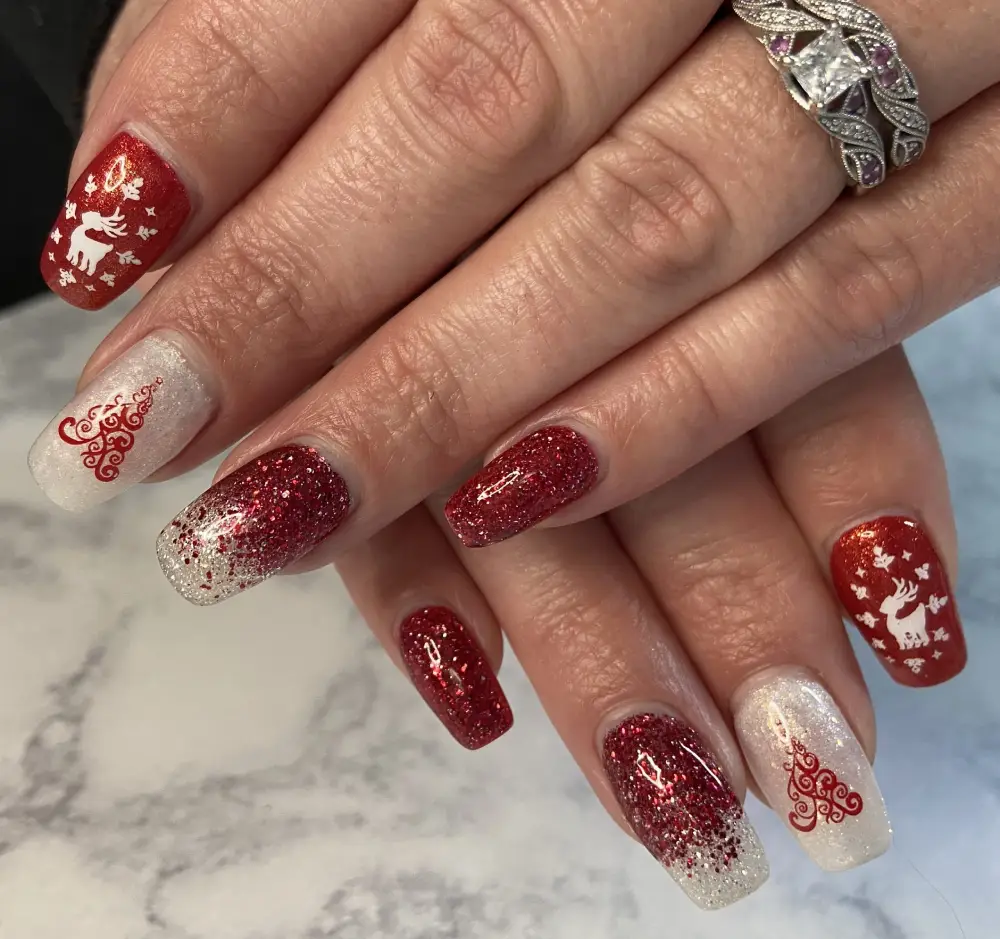 3# Reindeer Design Holiday Nails 