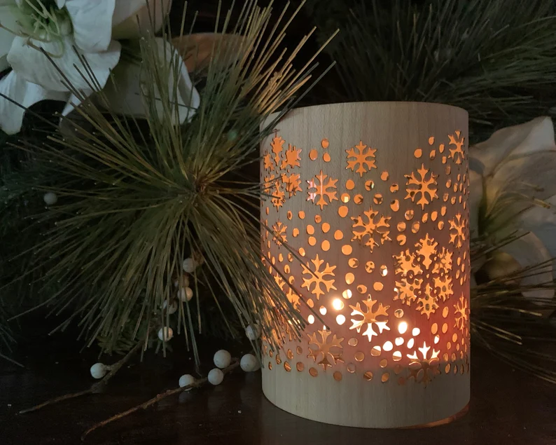 Snowflake Candle holiday lantern in winter style