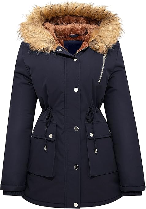 Womens Winter Water-reprllent Coat Thicken Puffer Jacket Warm Fleece