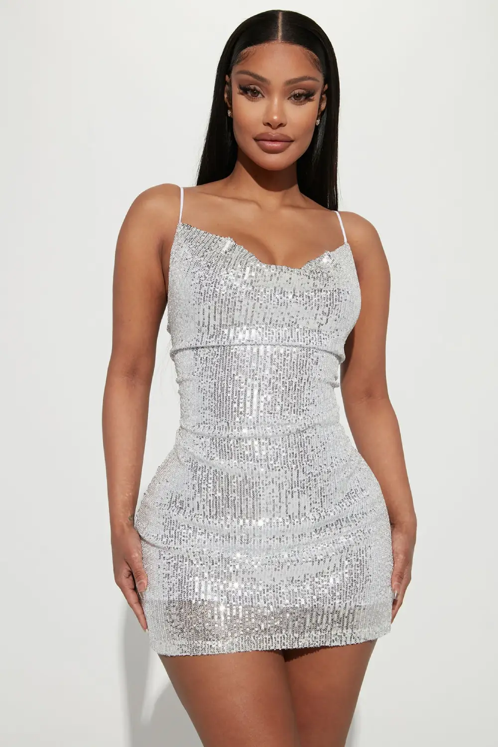 Sequin Dress Elastic Sparky Adjustable Cami Dress