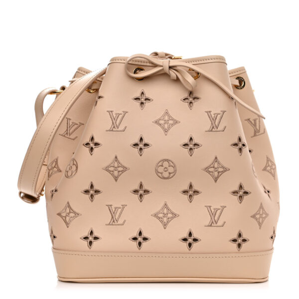 Calfskin Monogram Cutout Petit Noe Neutral