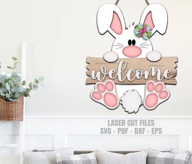 Easter Bunny Welcome Sign