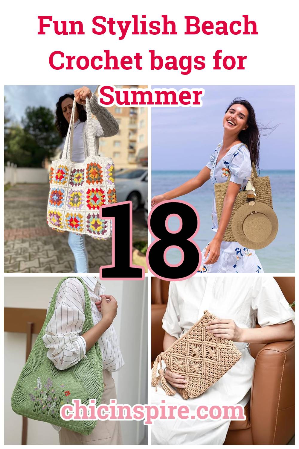 Fun Stylish Beach Crochet bags for Summer