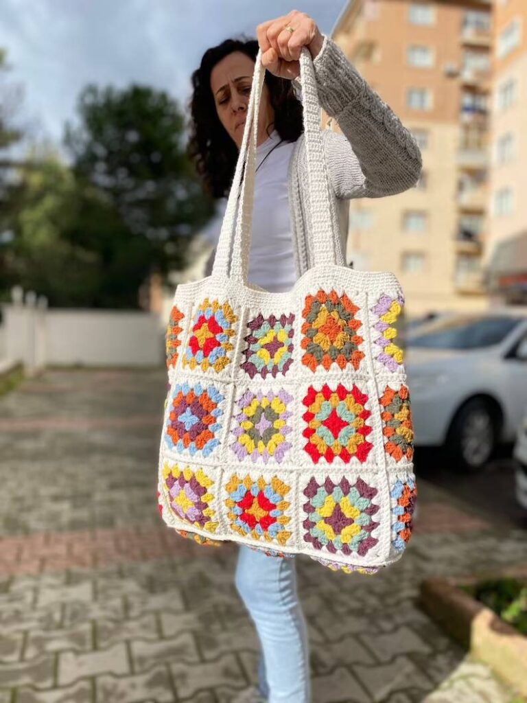 Granny Square Bag, Crochet Bag, Crochet Purse