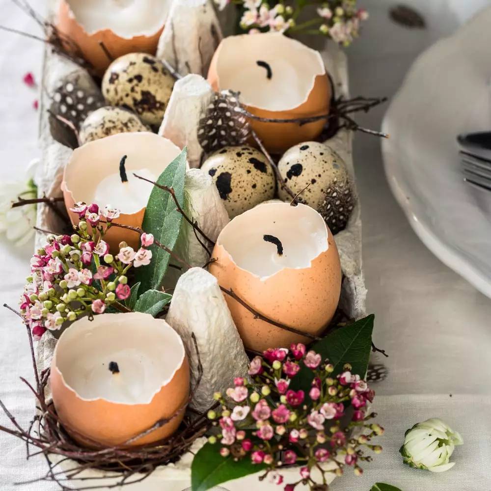 Candle Holder Egg spring look