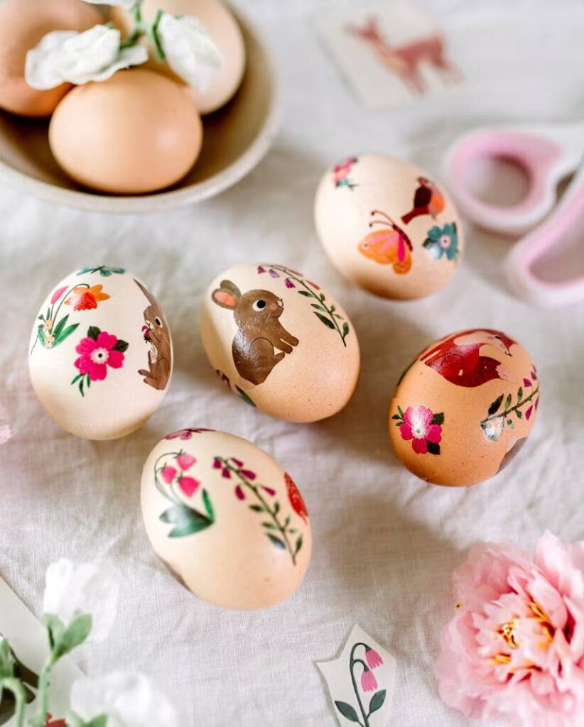 Decorative Eggs Bunny Spring flowers DIY 