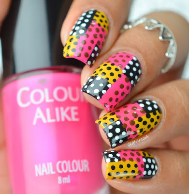 Checkers Polka nail Design 