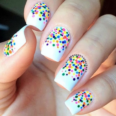 Polka Dot Nails with Multi Colors 