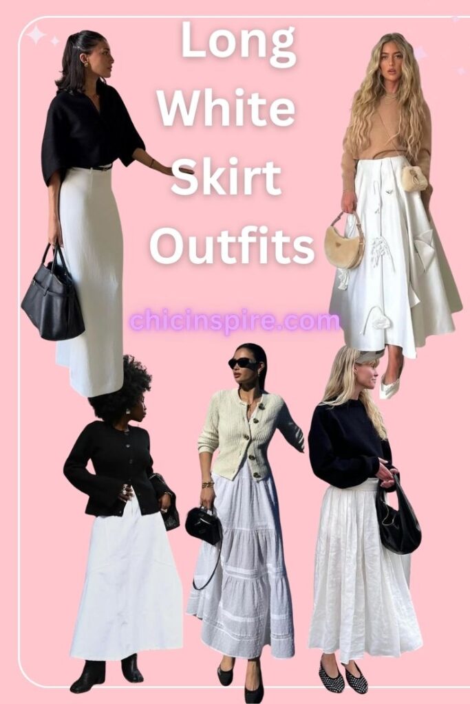 long white skirt outfits that fits every body type. You will enjoy these look beyond summer.