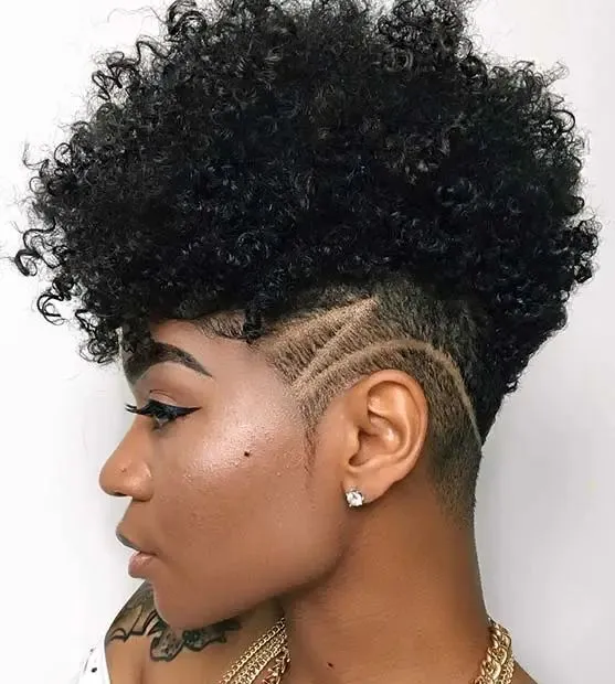 Afro with Shaved Sides