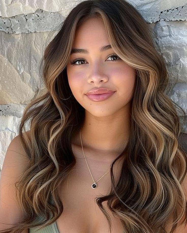 Caramel Highlight Look for Brown Hair