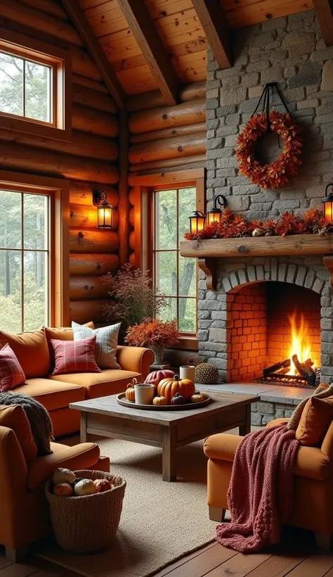 Wall Wreath with Fall leaves