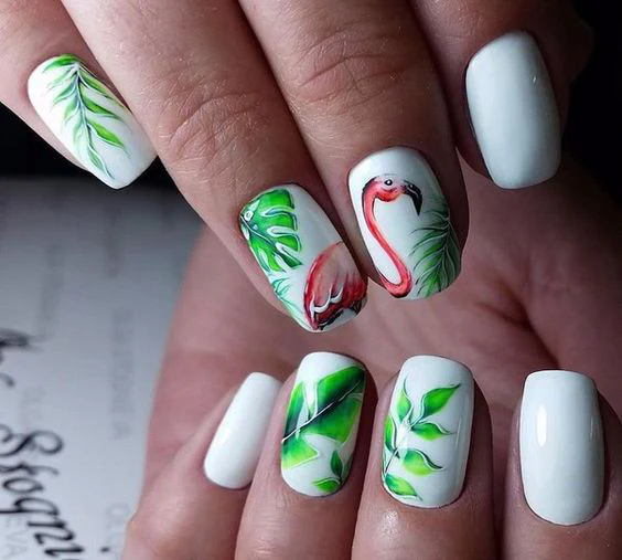 Flamingo Fantasy Summer nails