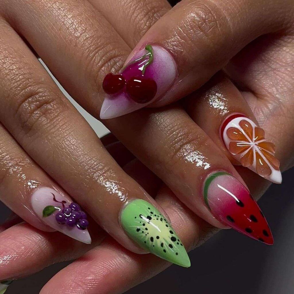 Fruity Fingers Summer nails