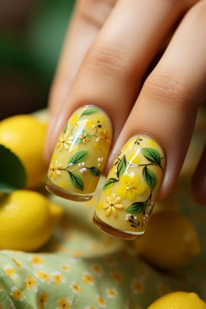 Lemonade Stand Summer nails