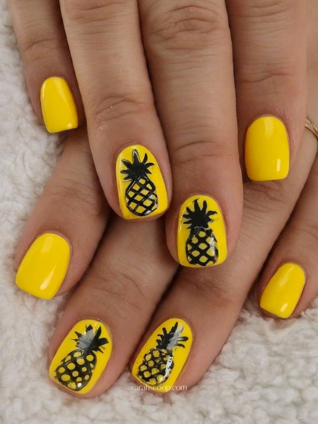 Pineapple Pop Summer nails
