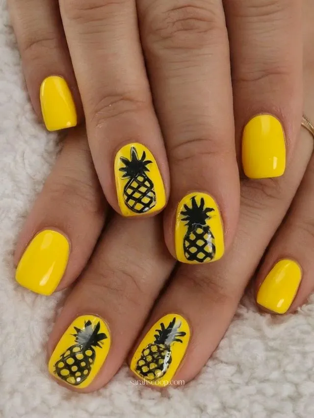 Pineapple Pop Summer nails
