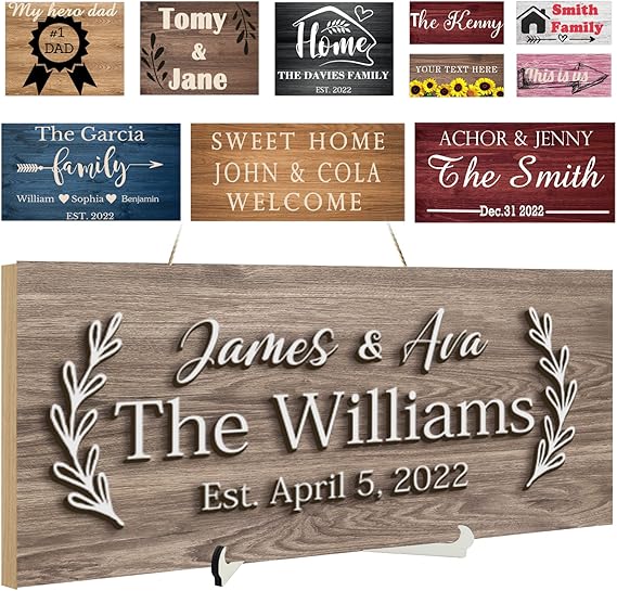 Wooden Home Signs Customized Welcome Wall Plaque for Rustic Farmhouse Decor