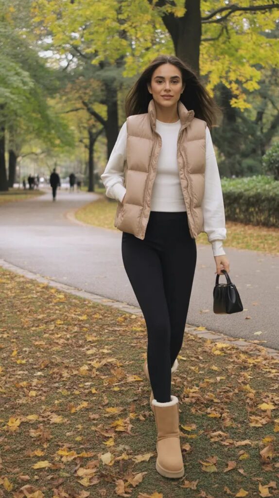 puffer vest is ideal for fall