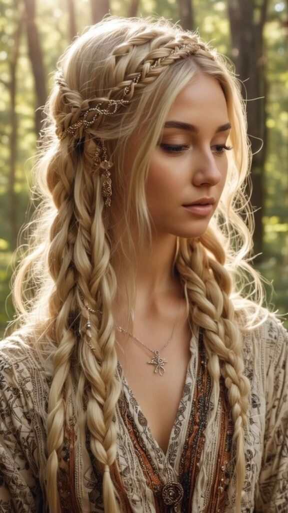 Bohemian Crown Braid Cute Hairstyle Ideas Crown Braids