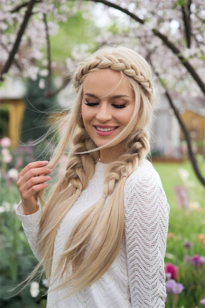 Halo Braid Cute Hairstyle Ideas Crown Braids
