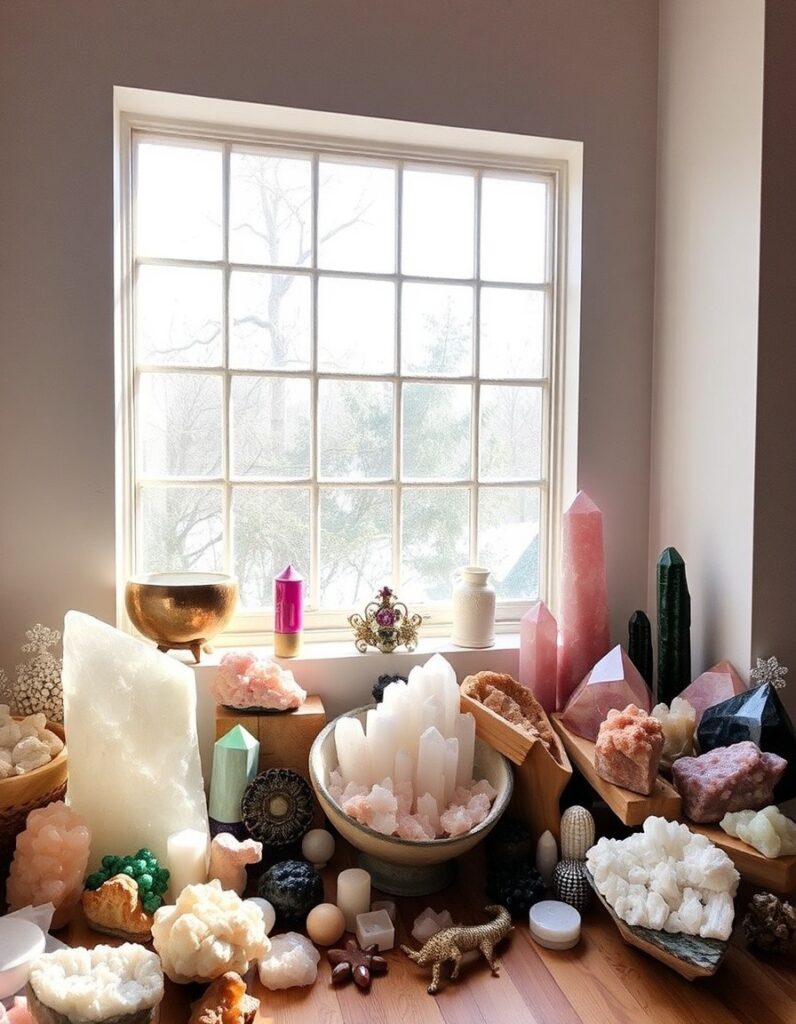 A collection of crystals or minerals 30 Room Decor Aesthetic Ideas