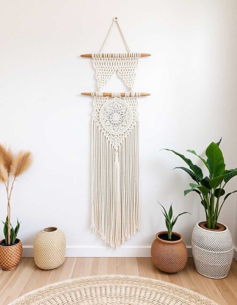A macrame wall hanging 30 Room Decor Aesthetic Ideas