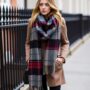 A plaid wool scarf to add a pop of pattern to a monochrome outfit NYC Winter Outfits Looks and Styles