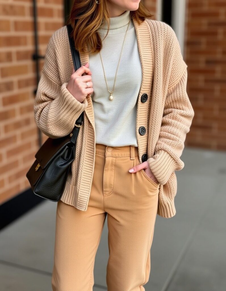 NYC Winter Outfits Looks and Styles 18 NYC Winter Outfits - Let's have a fun and exciting Winter this season. New York City in the winter is a magical yet merciless experience. NYC Winter Outfits - Corduroy Pants with Cardigan Sweater