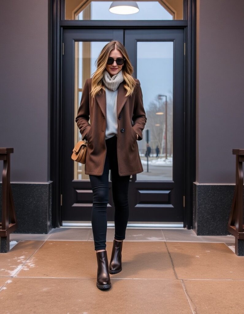 NYC Winter Outfits Looks and Styles 21 NYC Winter Outfits - Let's have a fun and exciting Winter this season. New York City in the winter is a magical yet merciless experience. winter office outfit with Waterproof Chelsea boots