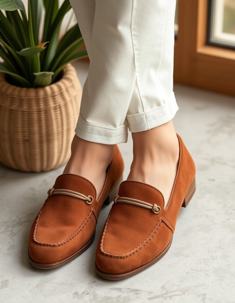 Winter Outfit for Women Over 50 A Guide to Style and Comfort 28 Winter Outfit for Women Over 50 A Guide to Style and Comfort A pair of elegant, flat suede loafers for indoor-outdoor wear for over 50 woman