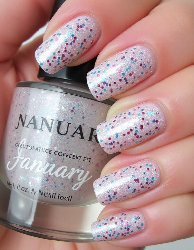 January Nail Confetti Clear