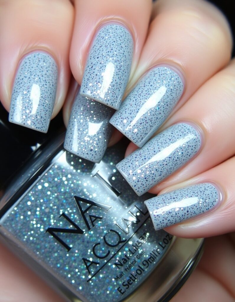 January Nail Glitter Frozen Over