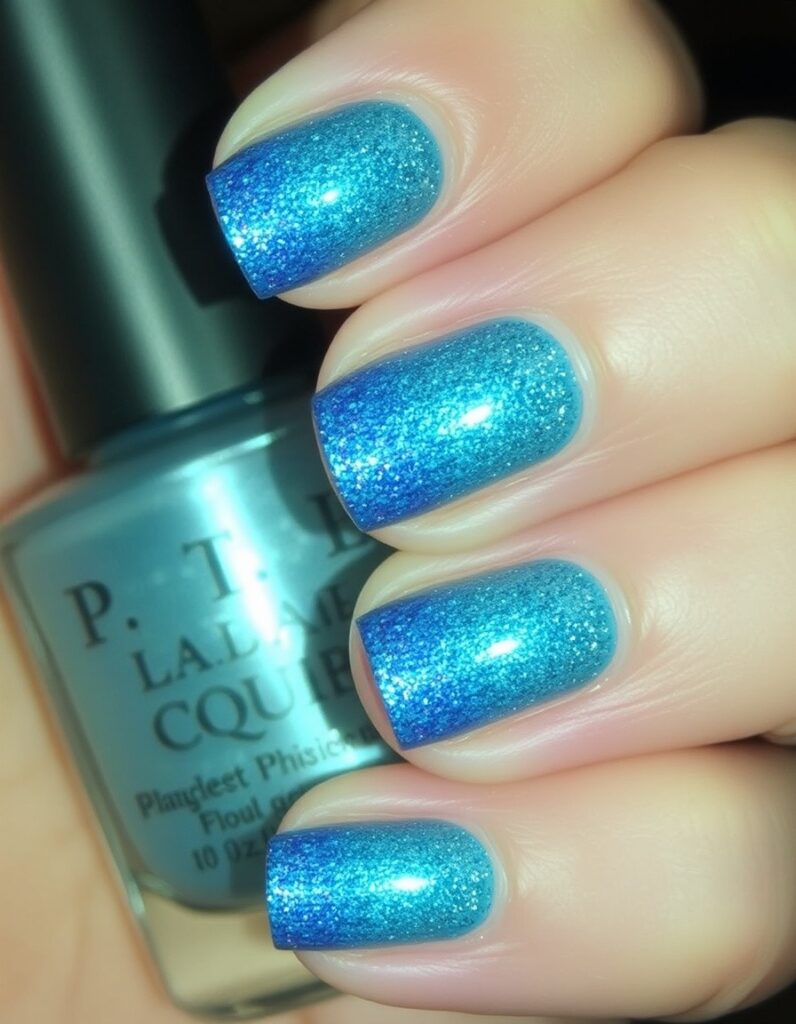 January Nail Glitter Gradient