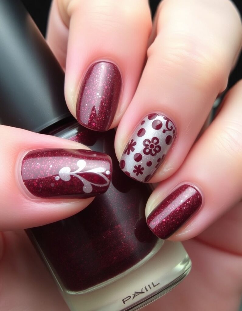 January Nail Graphic Garnet