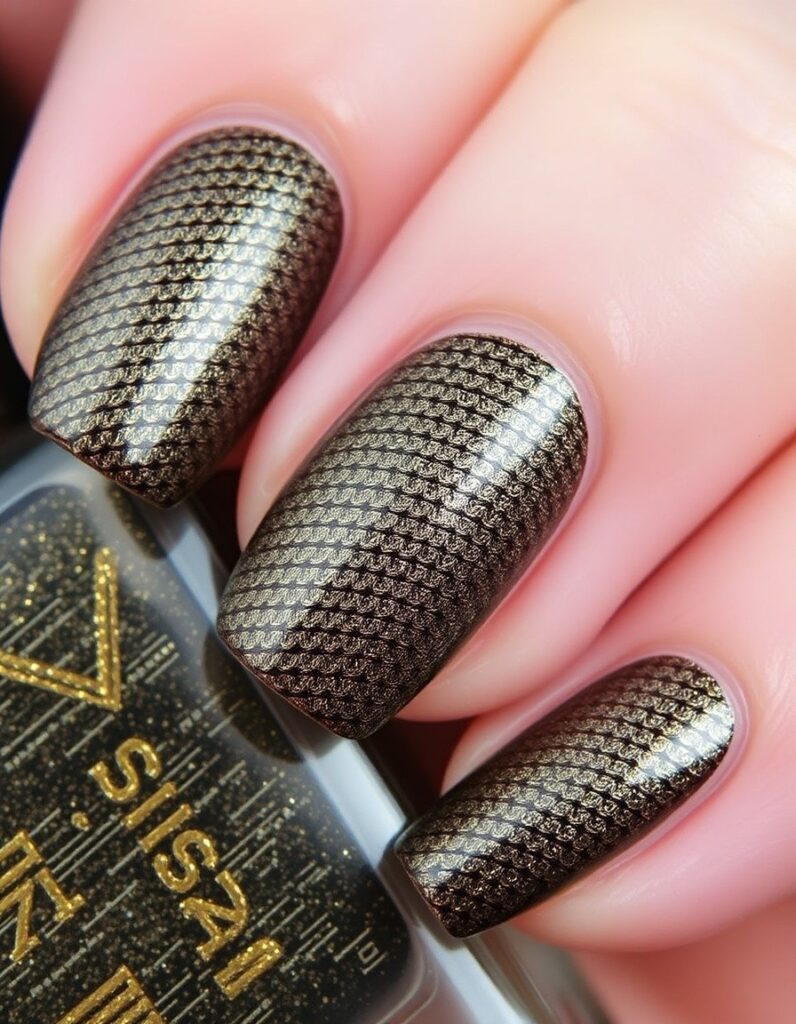 January Nail Herringbone Detail