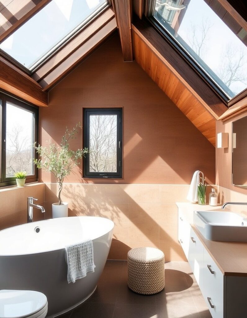 Modern Bathroom Ideas A skylight to flood the space with natural light