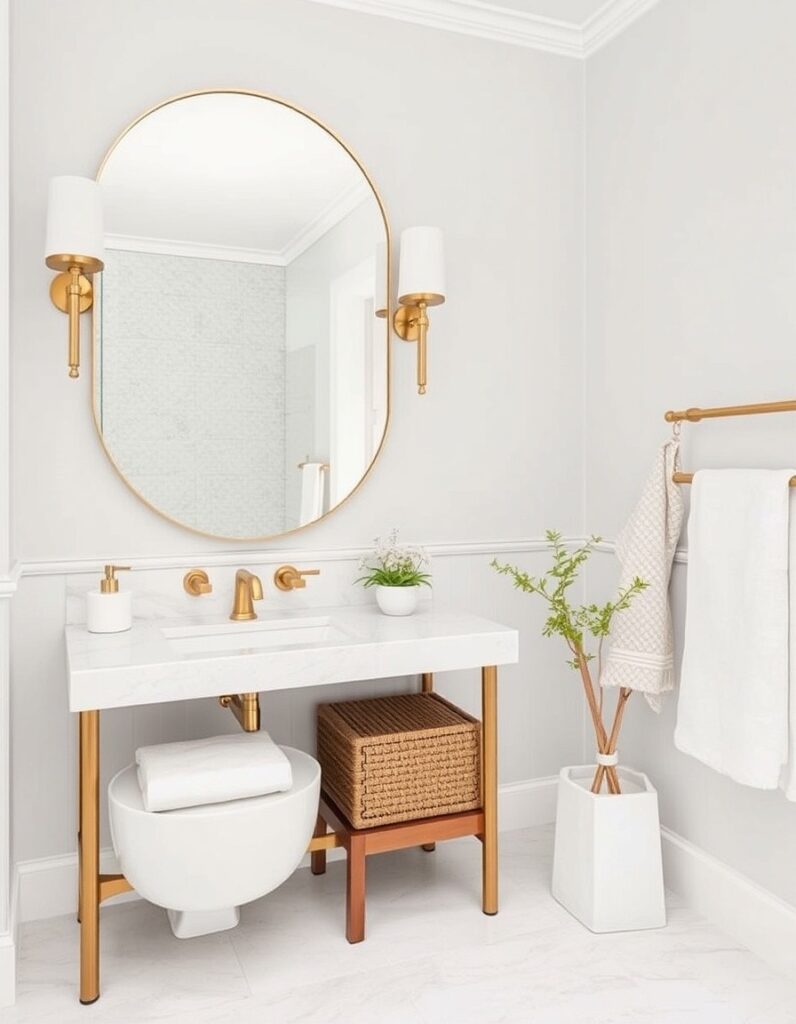 Modern Bathroom Ideas Brass or gold fixtures for a touch of luxe warmth