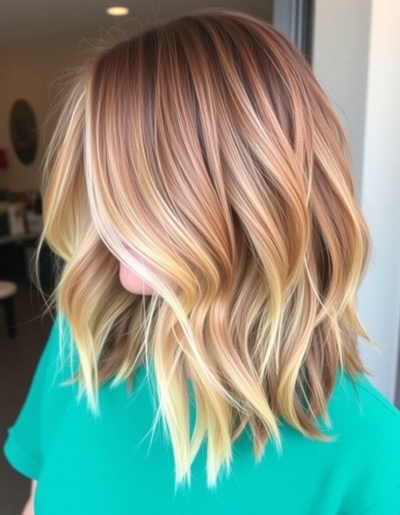 long, layered cut with feathered ends