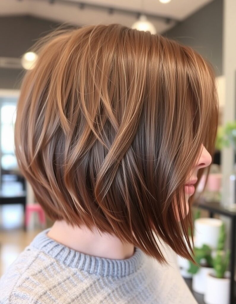 medium cut with all layers starting at the jawline