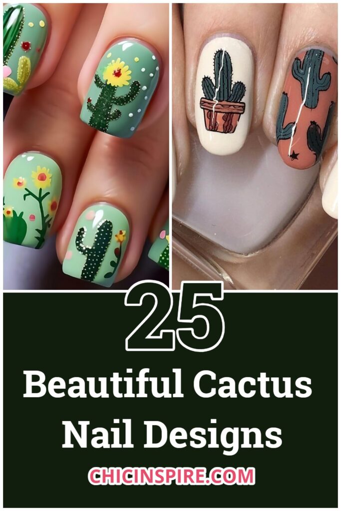 25 Beautiful Cactus Nail Designs